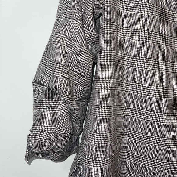 Shawl Collar Pocket Patched Plaid Blazer - Picture 3 of 4